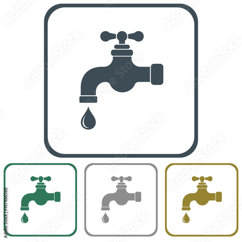 Water tap icon. Vector illustration 