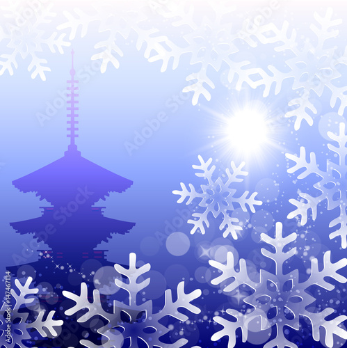 雪　日本　冬　背景