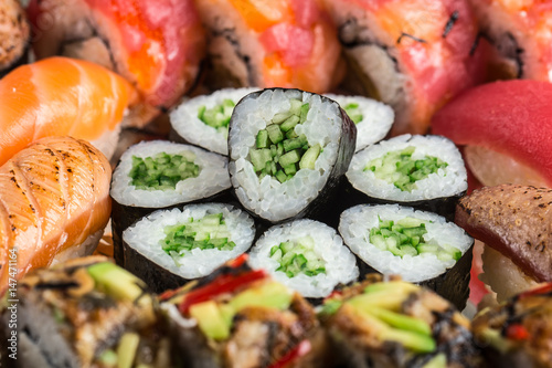 Sushi set close up