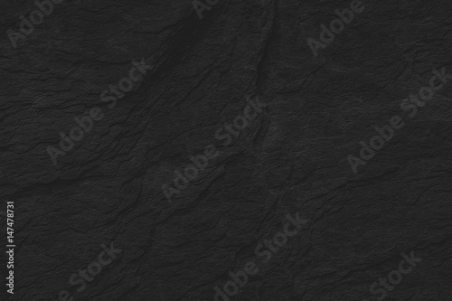Black Stone background. Dark gray texture close up high quality May be used blank for design. Copy space