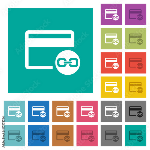 Attach credit card to account square flat multi colored icons