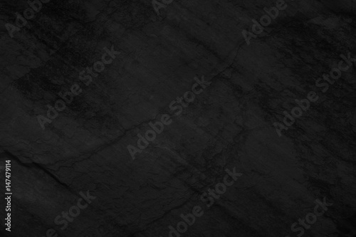 Black Stone background. Dark gray texture close up high quality May be used blank for design. Copy space