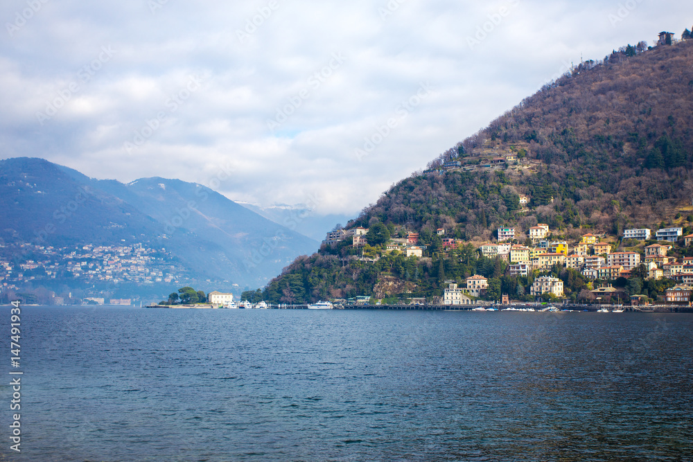 beautiful Como Lake landscape in Italy