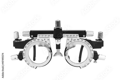 Closeup of eye test glasses