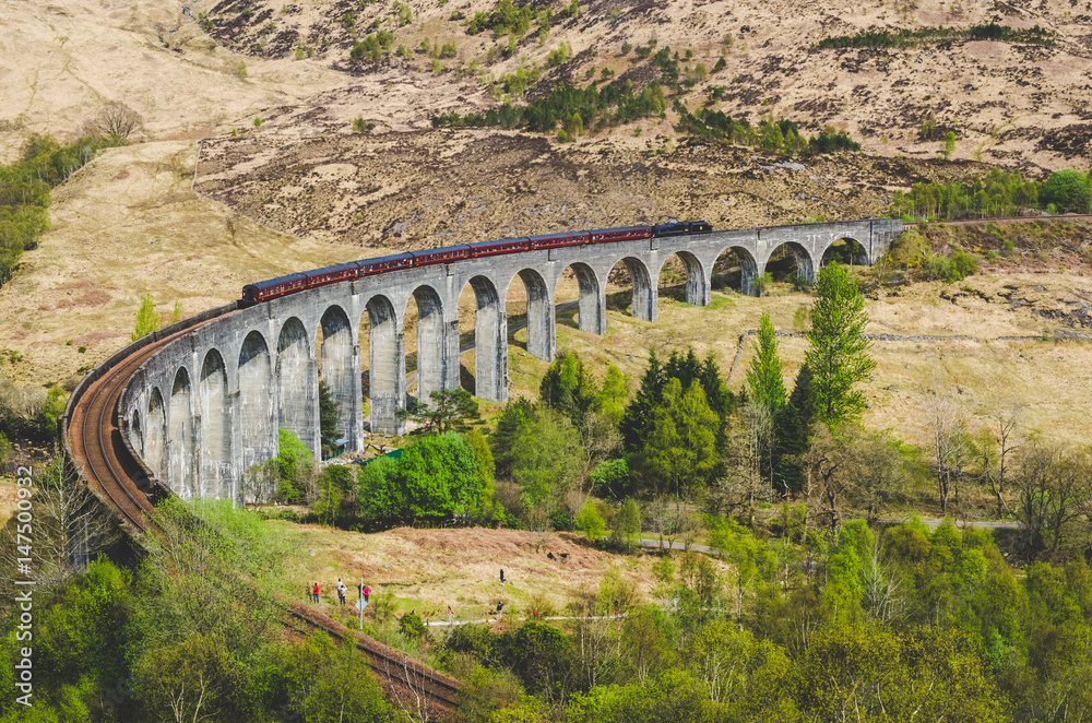 The Jacobite steam train Glenfinnan Viaduct