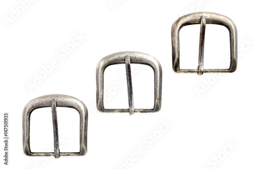 silver buckle isolated on white background