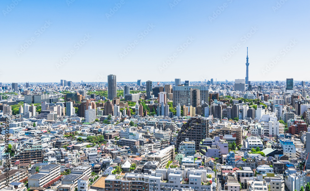 東京スカイツリーと都市風景