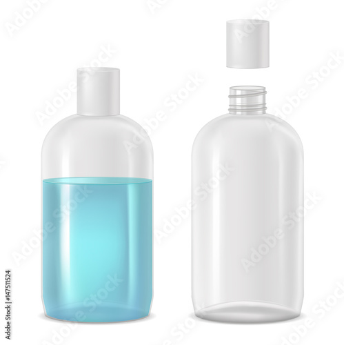 vector full and empty bottle with lotion