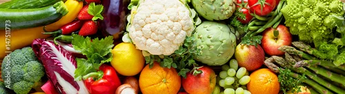 Panel kuchenny z motywem Panoramic wide organic food background