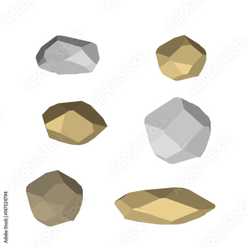 Polygonal stone set. Isolat...