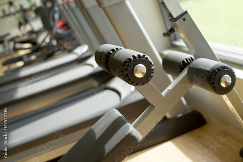exercise equipment in fitness gym