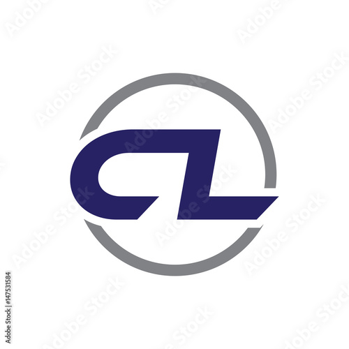 cl initial letter logo with circle blue color