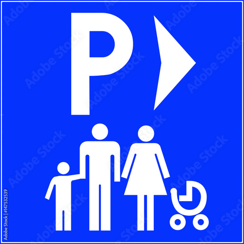 Parking emplacement réservé famille