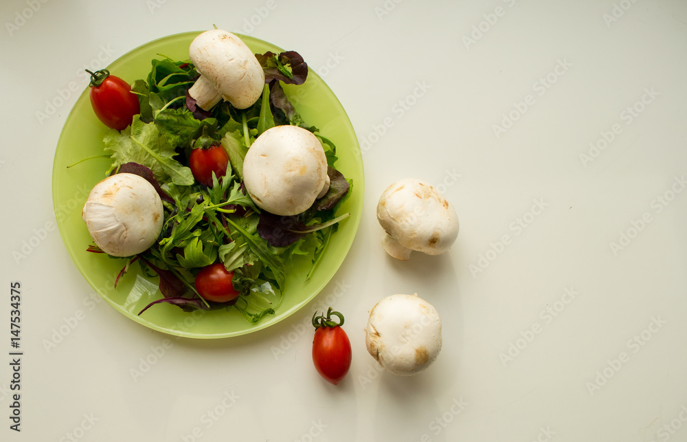 Healthy vegetables and mushrooms Healthy vegetables and mushrooms