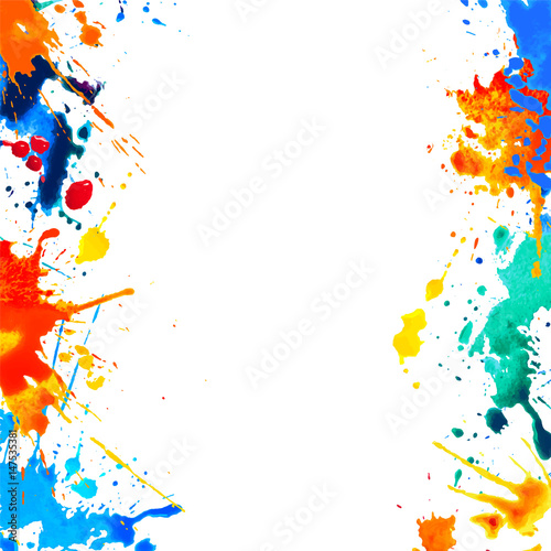 White background with watercolor splash paint
