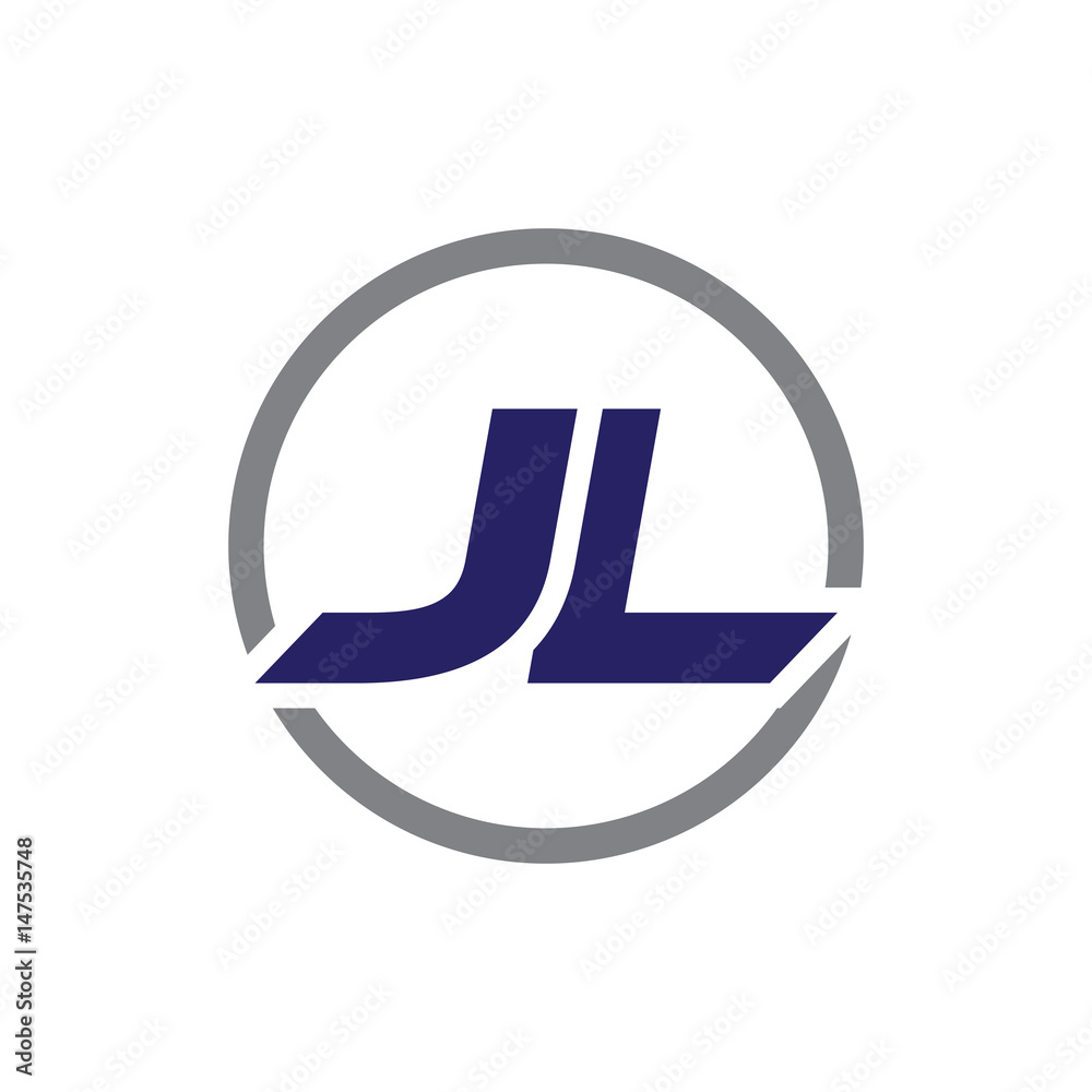 jl initial letter logo with circle blue color jl initial letter logo with circle blue color