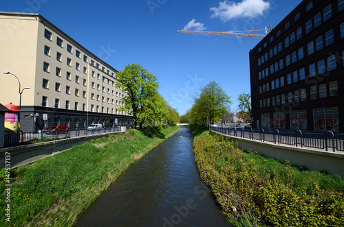 Obraz na płótnie Klodnica river in Gliwice, Poland w salonie