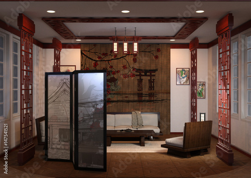 Photography 3D Rendering  Home Interior Japanese Style