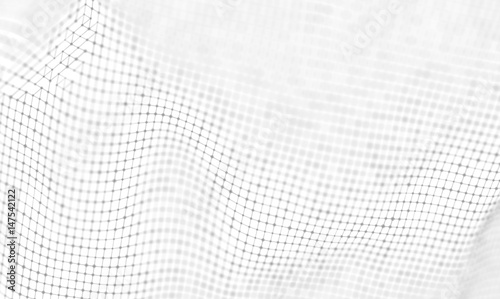 Abstract White Geometrical Background . Connection structure. Science background. Futuristic Technology HUD Element . onnecting dots and lines . Big data visualization and Business .
