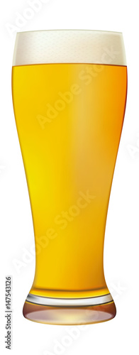 Excellent Isolated glass of beer with drops. Vector illustration