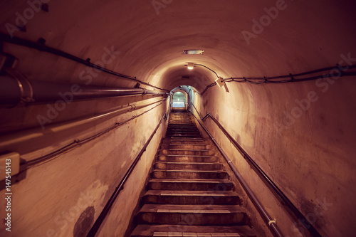 long tunnel with ladder