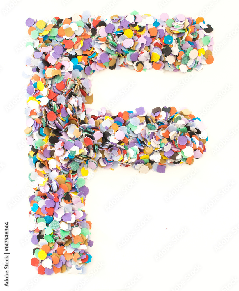 Confetti alphabet - letter F