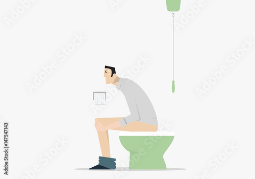 Man with stomachache.