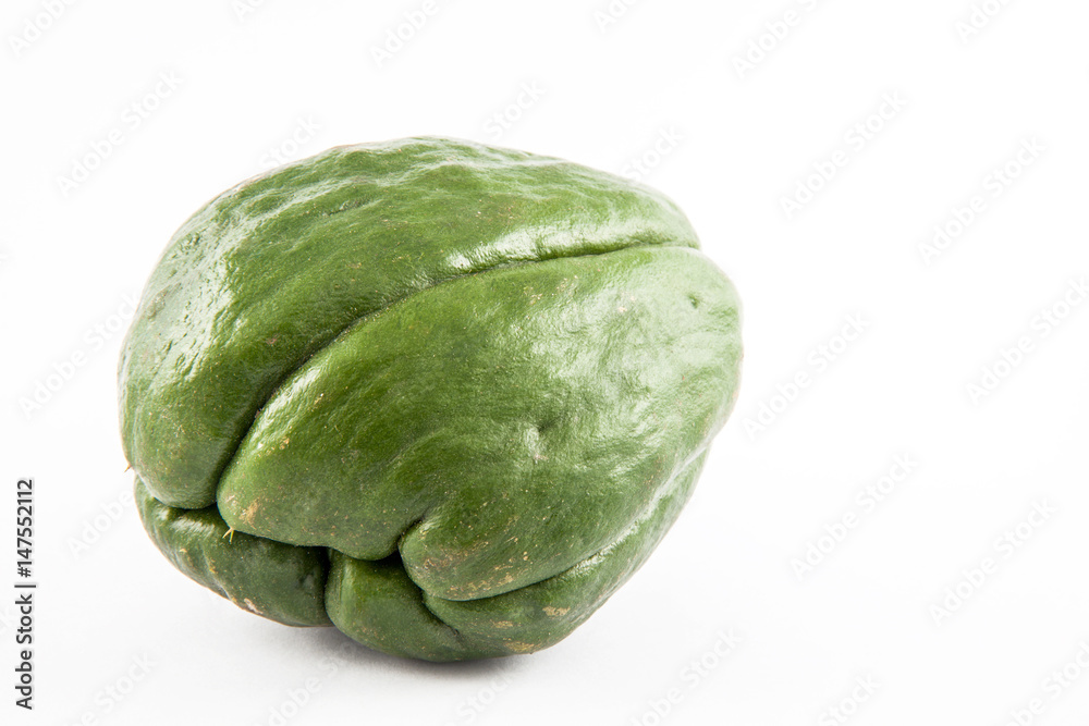 Chayote (Sechium edule) isolated in white background Chayote (Sechium edule) isolated in white background