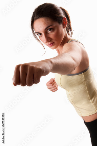 Runner punching with fist photo