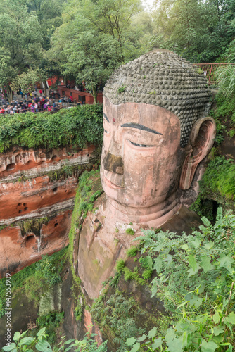 large buddha statue in Leshan Sichuan China photo