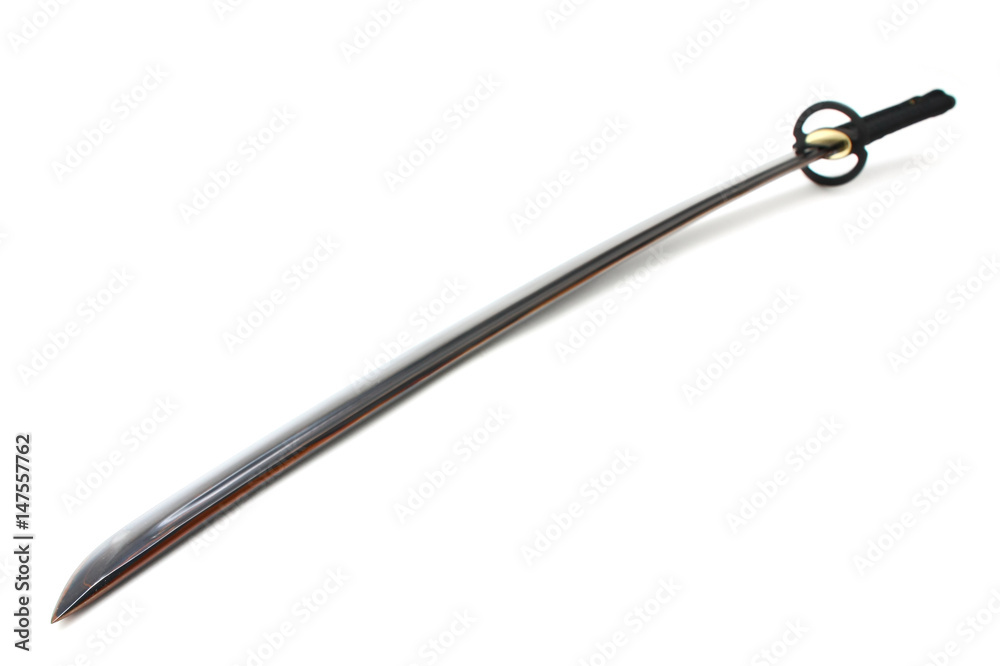Full Japanese sword on white background Full Japanese sword on white background