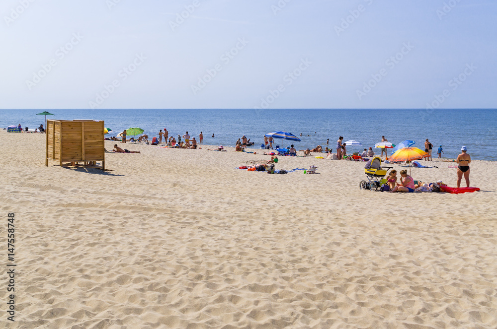 YANTARNY VILLAGE, RUSSIA: Sandy beach on coast of Baltic Sea