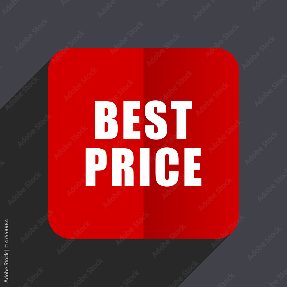 Best price flat design white and red vector web icon on gray background with shadow in eps10. Best price flat design white and red vector web icon on gray background with shadow in eps10.