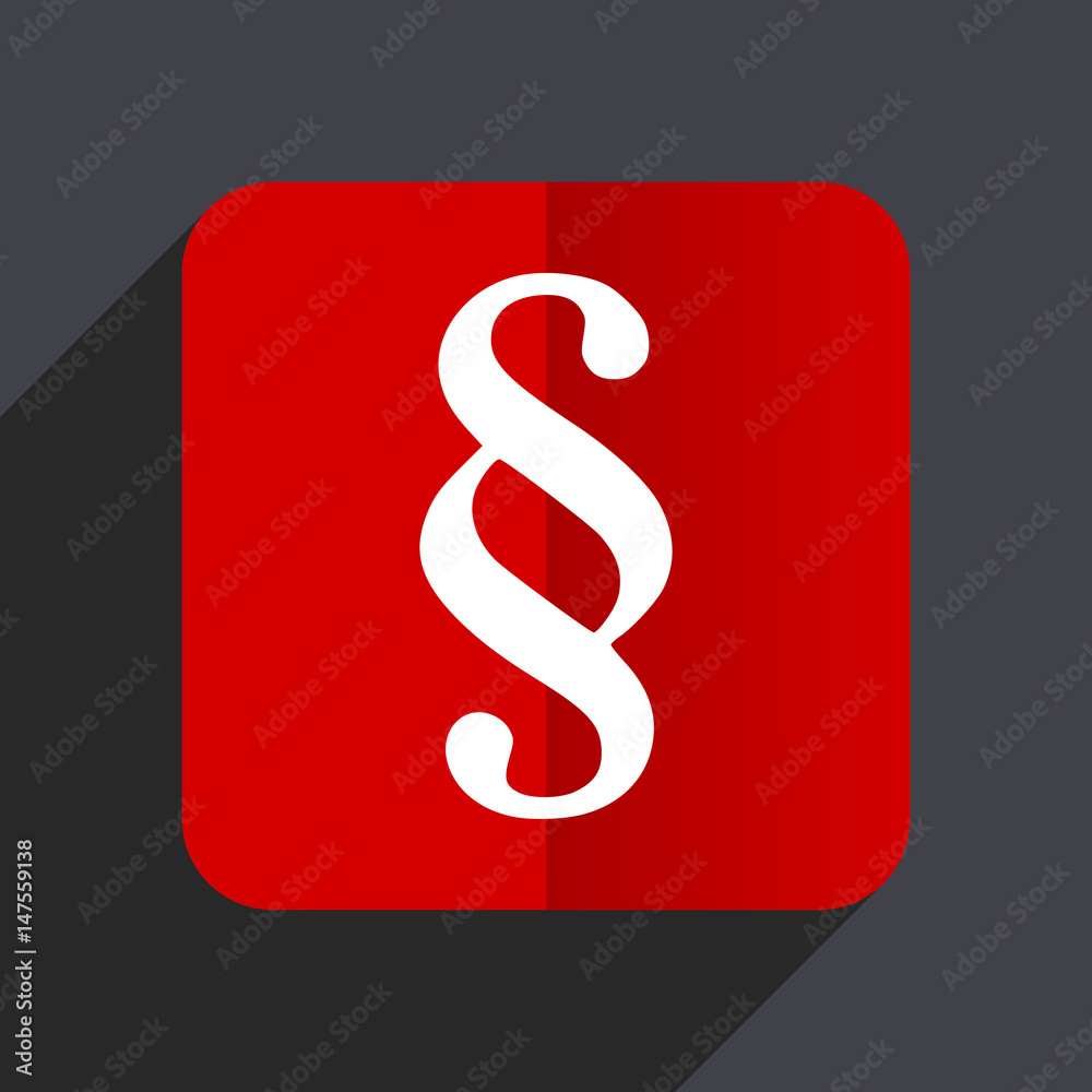 Paragraph flat design white and red vector web icon on gray background with shadow in eps10. Paragraph flat design white and red vector web icon on gray background with shadow in eps10.