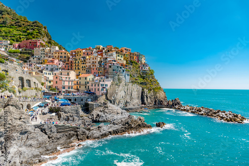 View of the colorful city of Manarola in the Gulf of Five Lands in Italy © DD25