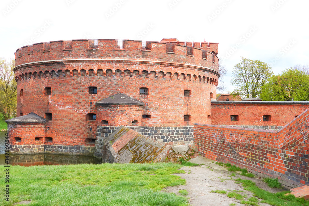 Fortification bastion tower Der Dohna turm. Amber museum. Kaliningrad, Russia. Konigsberg East Prussia.