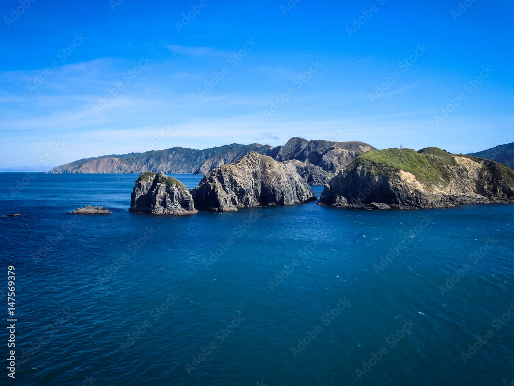 Crossing Cook Strait by Ferry, Picton, New Zealand - Stock Photo
