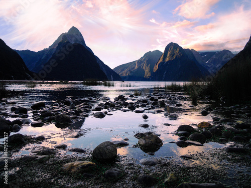 Milford Sound, New Zealand - Stock Photo