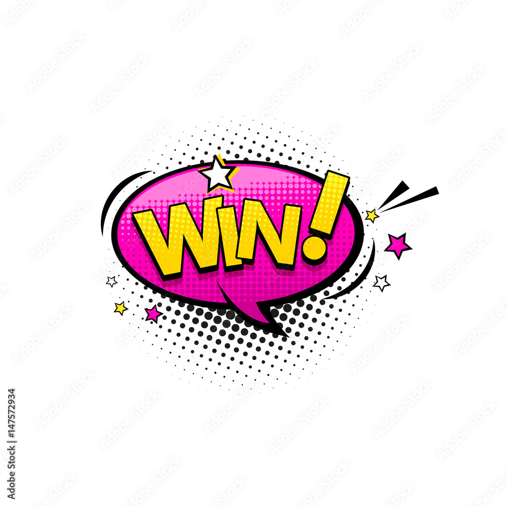 Premium Vector  Comic lettering win comic speech bubble with