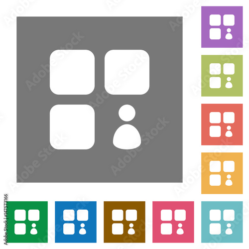 Component owner square flat icons