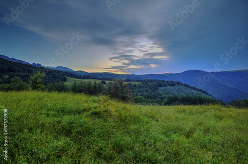 Beautiful sunset in the summer mountain © phadventure