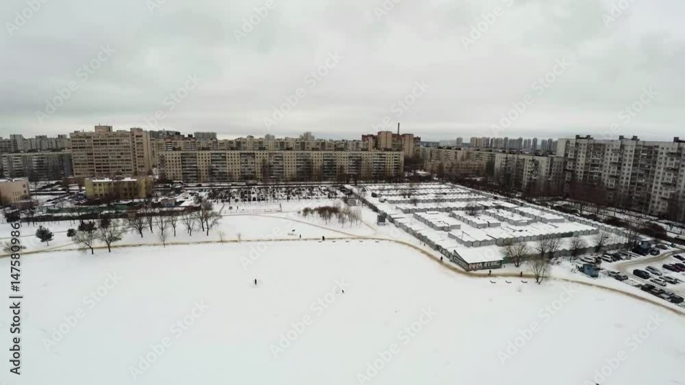 Aerial view. New buildings and new homes. 4K. Aerial view. New buildings and new homes. 4K.