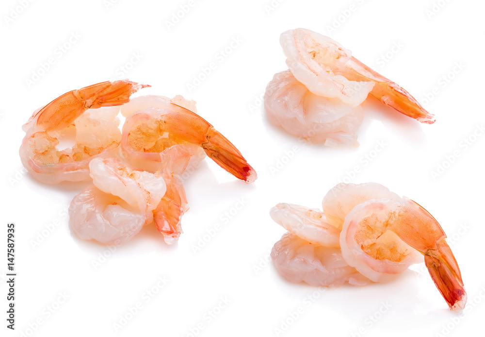 Shrimps Prawns isolated on a White Background Seafood Shrimps Prawns isolated on a White Background Seafood