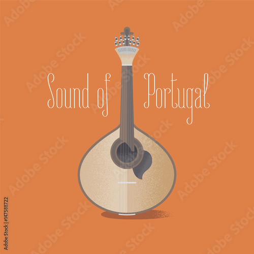 Tableau sur toile Traditional Portuguese guitar fado vector illustration