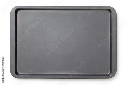 Baking tray with non-stick coating, top view, close-up. photo