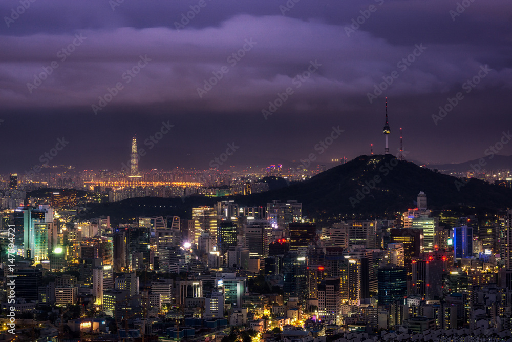 Night view over Seoul