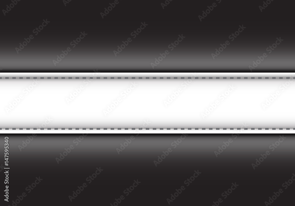 Abstract white label on black leather design luxury vintage background vector illustration.