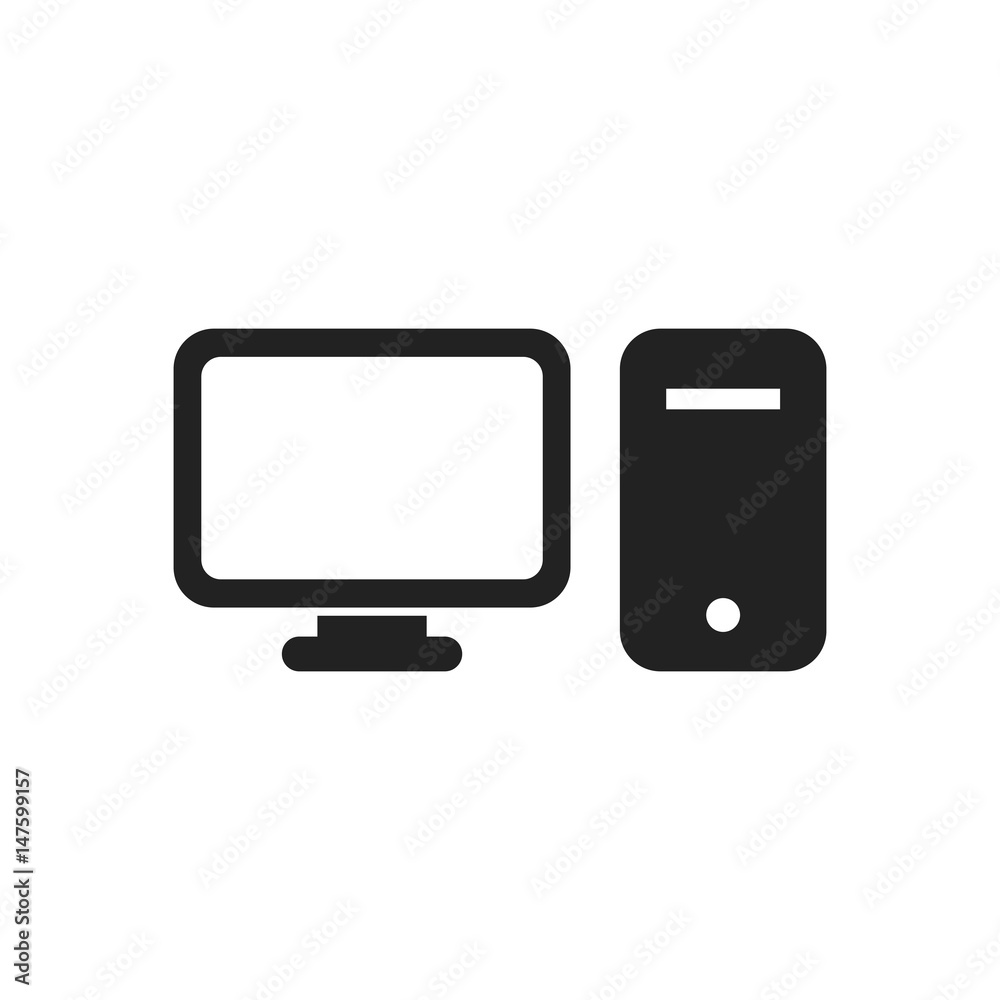 Computer vector illustration. Monitor flat icon. Computer vector illustration. Monitor flat icon.
