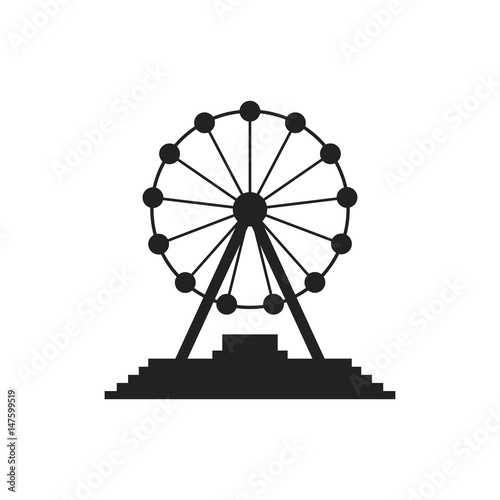 Ferris wheel vector icon. Carousel in park icon. Amusement ride illustration.