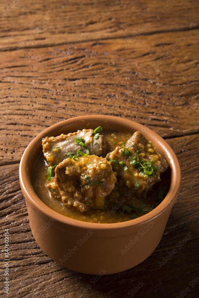 Rib with sauce. Brazilian food typical called canjiquinha in Brazil